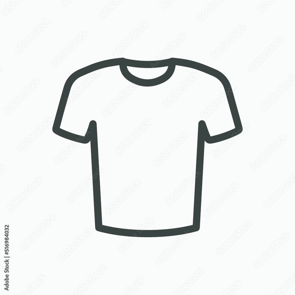 Round neck t-shirt vector icon isolated. fashion, clothing symbol Round neck t-shirt vector icon isolated. fashion, clothing symbol
