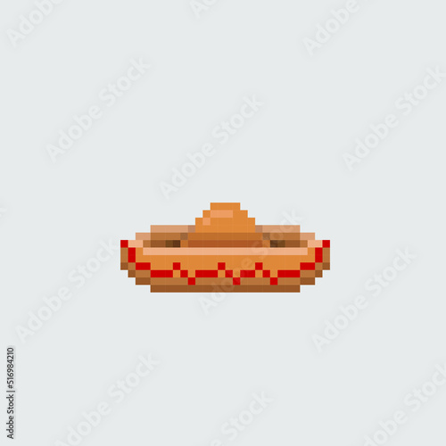 sombrero hat in pixel art style