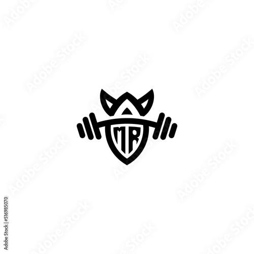 MR line fitness initial concept with high quality logo design