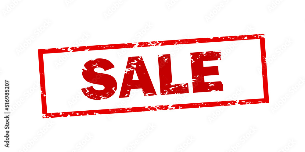 SALE text on red grungy rectangle stamp sign. SALE text on red grungy rectangle stamp sign.