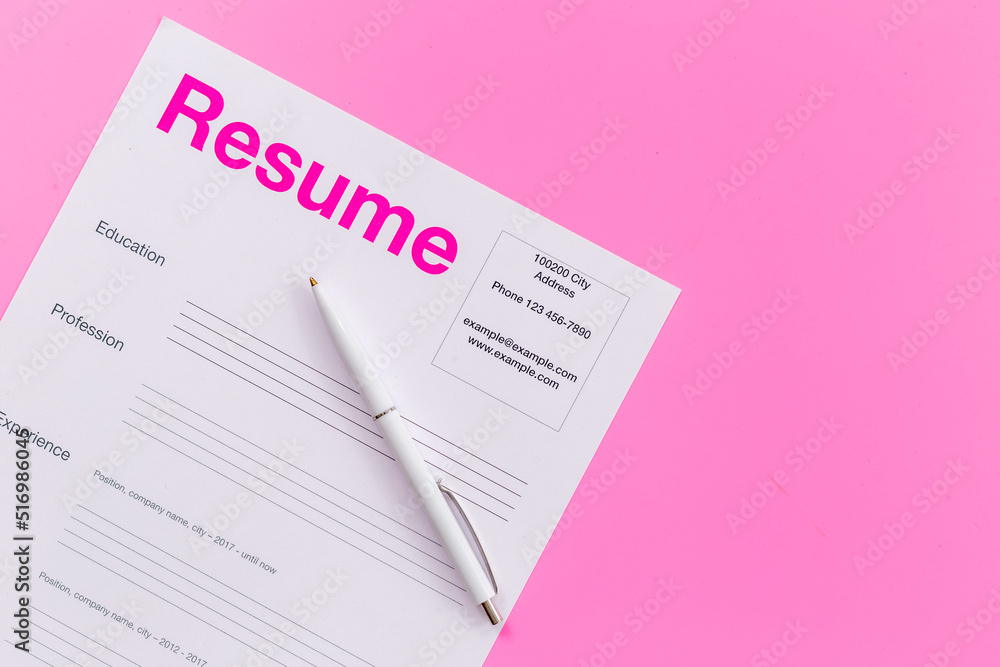 Resume application form on job seeker or HR manager table Resume application form on job seeker or HR manager table