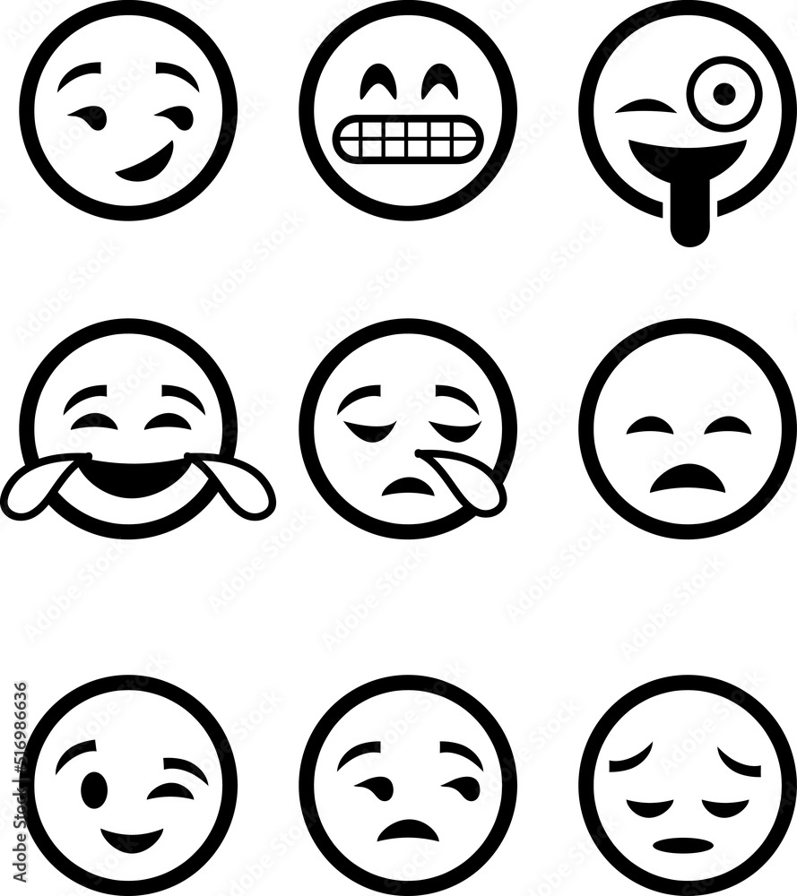 vector emoji set isolated on white background, vector illustration 11.eps vector emoji set isolated on white background, vector illustration 11.eps