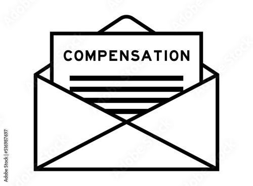 Envelope and letter sign with word compensation as the headline