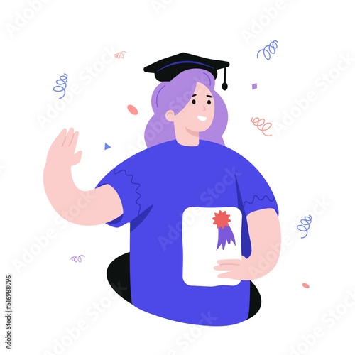 graduate received her diploma