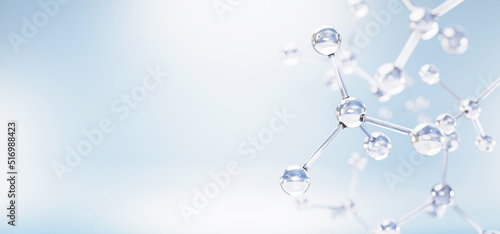 molecule background, concept skin care cosmetics solution. 3d rendering.	

