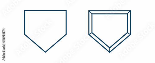 Baseball Home Plate Vector Icon. Vector Template Design. Silhouette. Playing. Home base. Sport. Baseball Diamond