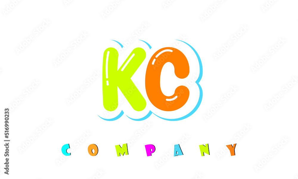 letters KC creative logo for Kids toy store, school, company, agency. stylish colorful alphabet logo vector template letters KC creative logo for Kids toy store, school, company, agency. stylish colorful alphabet logo vector template