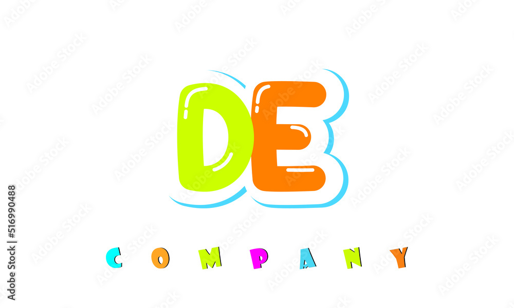 letters DE creative logo for Kids toy store, school, company, agency. stylish colorful alphabet logo vector template letters DE creative logo for Kids toy store, school, company, agency. stylish colorful alphabet logo vector template