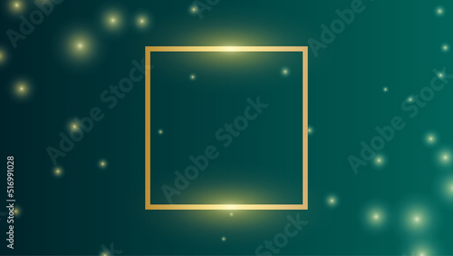 Abstract green and gold background poster. Vector illustration.