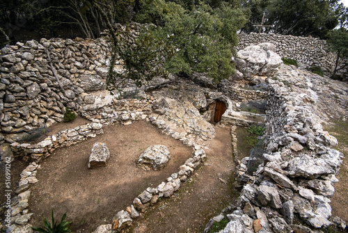 Ermita troglodita de la Cova de L´Ermita Guillem(Ermita de la Hesychia). Valldemossa.Sierra de Tramuntana. Mallorca. Baleares.España. photo