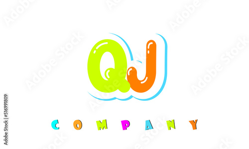 letters QJ creative logo for Kids toy store, school, company, agency. stylish colorful alphabet logo vector template