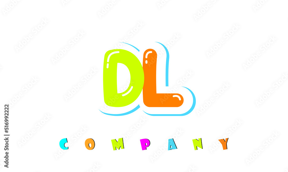 letters DL creative logo for Kids toy store, school, company, agency. stylish colorful alphabet logo vector template letters DL creative logo for Kids toy store, school, company, agency. stylish colorful alphabet logo vector template