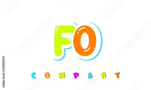 letters FO creative logo for Kids toy store, school, company, agency. stylish colorful alphabet logo vector template