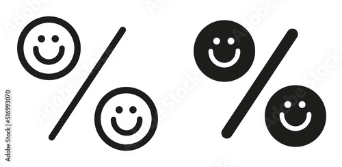 Bild auf Leinwand division obelus sign with smileys symbolizing sharing