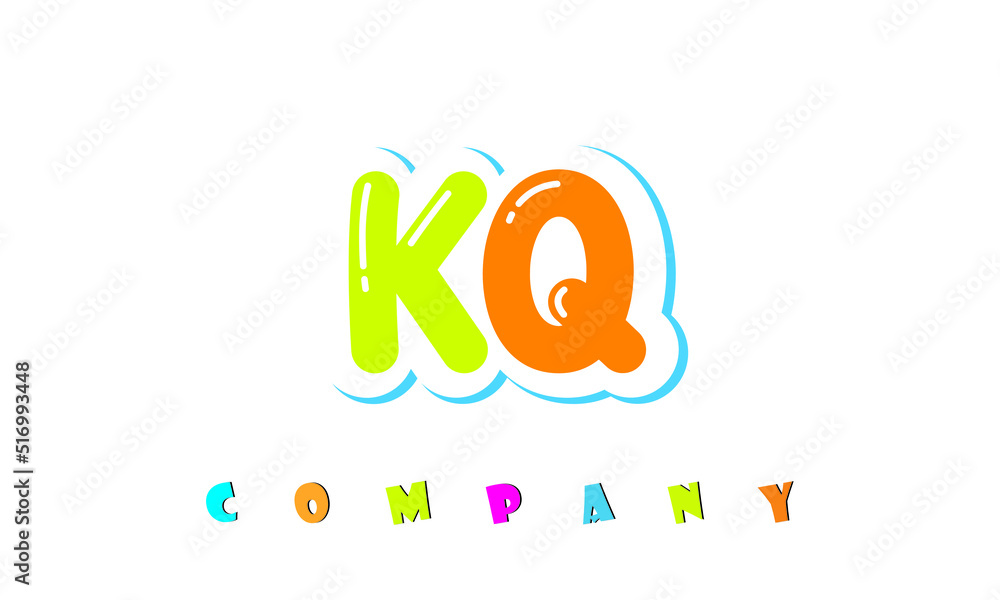 letters KQ creative logo for Kids toy store, school, company, agency. stylish colorful alphabet logo vector template letters KQ creative logo for Kids toy store, school, company, agency. stylish colorful alphabet logo vector template