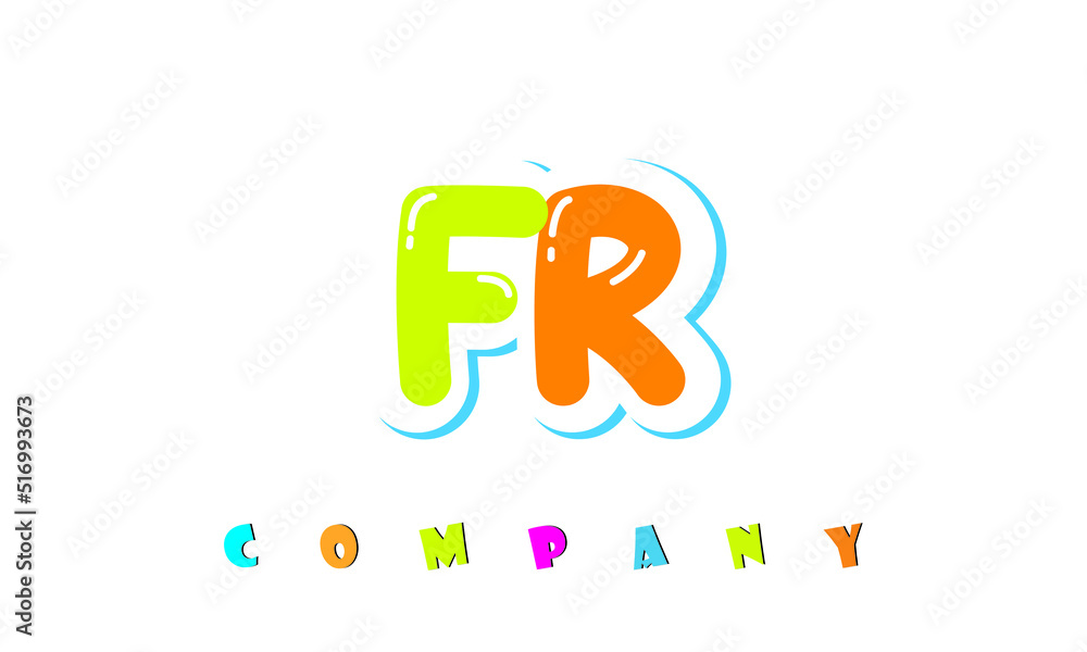 letters FR creative logo for Kids toy store, school, company, agency. stylish colorful alphabet logo vector template letters FR creative logo for Kids toy store, school, company, agency. stylish colorful alphabet logo vector template