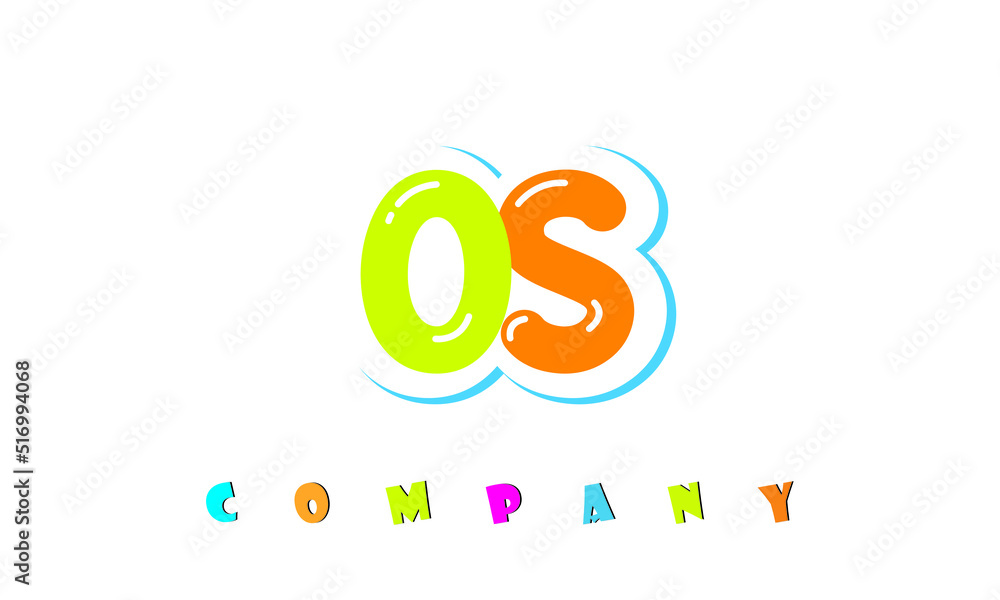 letters OS creative logo for Kids toy store, school, company, agency. stylish colorful alphabet logo vector template letters OS creative logo for Kids toy store, school, company, agency. stylish colorful alphabet logo vector template