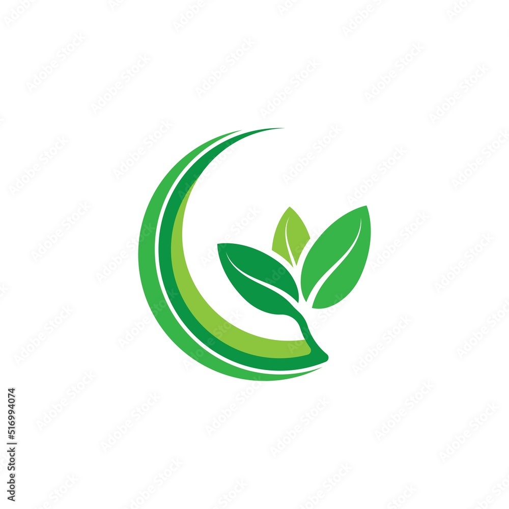Logos of green tree leaf ecology Logos of green tree leaf ecology