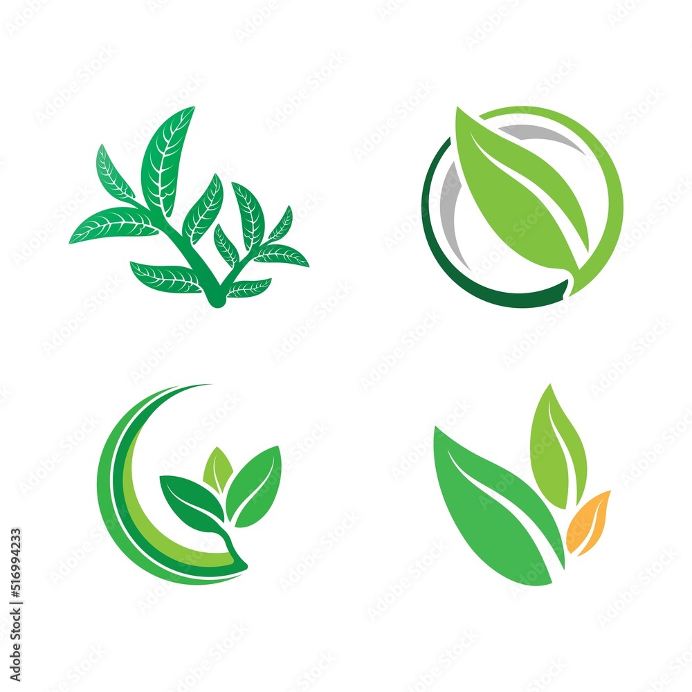 Logos of green tree leaf ecology Logos of green tree leaf ecology