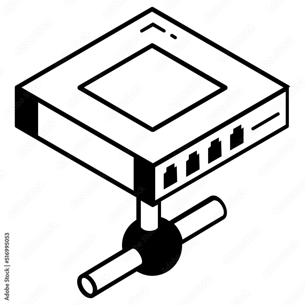 Isometric editable icon of shared network Isometric editable icon of shared network