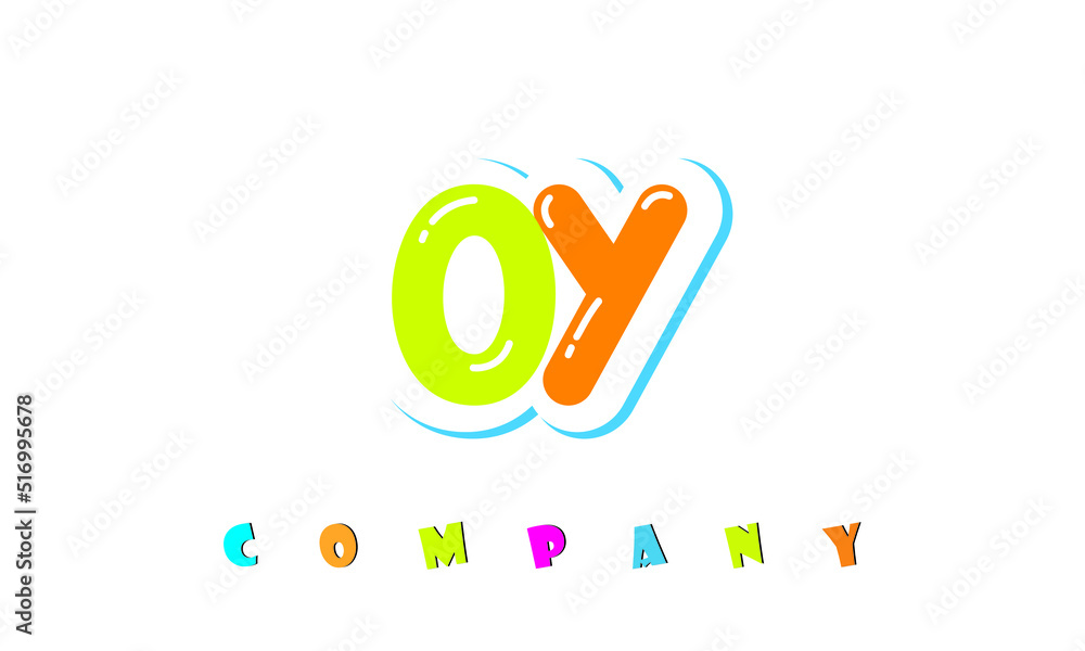 letters OY creative logo for Kids toy store, school, company, agency. stylish colorful alphabet logo vector template letters OY creative logo for Kids toy store, school, company, agency. stylish colorful alphabet logo vector template