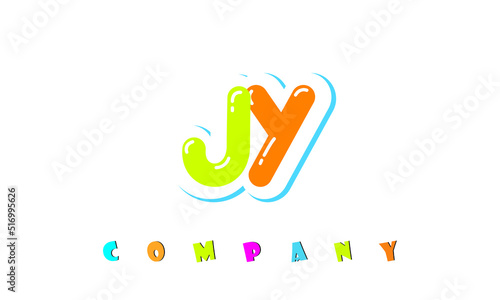 letters JY creative logo for Kids toy store, school, company, agency. stylish colorful alphabet logo vector template