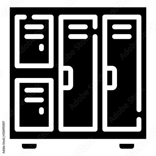 LOCKER glyph icon,linear,outline,graphic,illustration