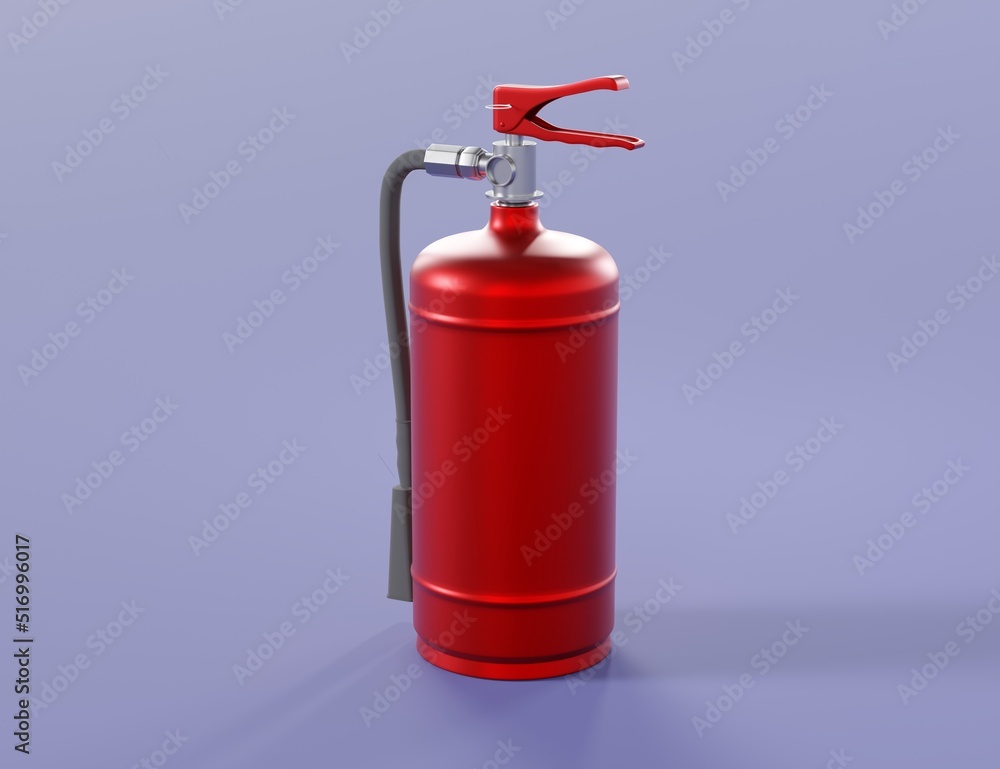 Realistic fire extinguisher icon on light blue isolated background security theme illustration 3d render Realistic fire extinguisher icon on light blue isolated background security theme illustration 3d render