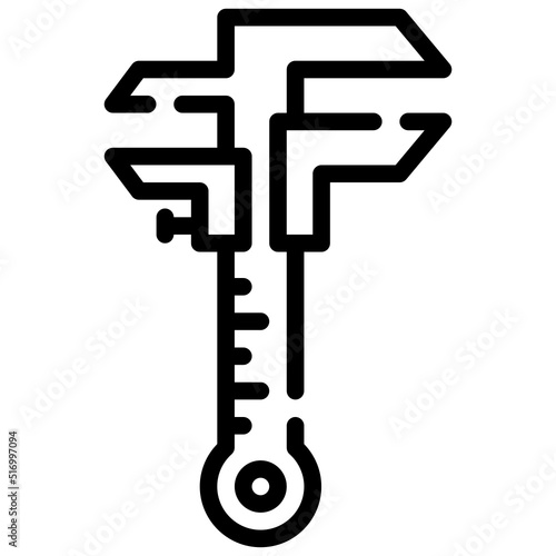 CALIPER line icon,linear,outline,graphic,illustration