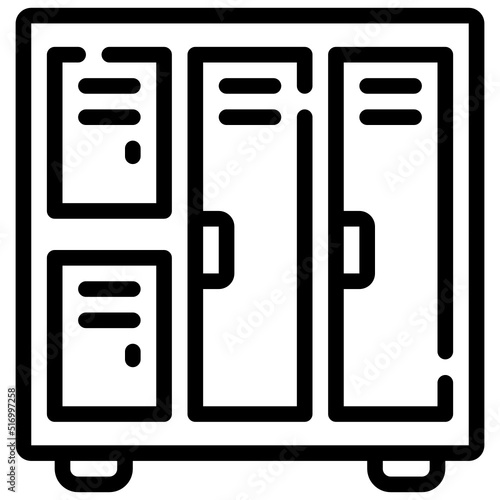 LOCKER line icon,linear,outline,graphic,illustration