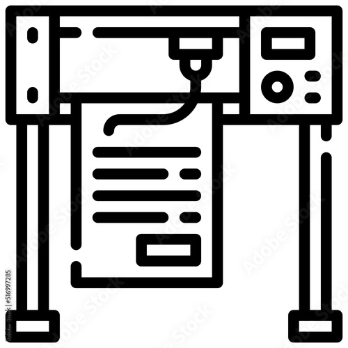 PLOTTER line icon,linear,outline,graphic,illustration