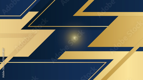 Abstract navy and gold background poster. Vector illustration.
