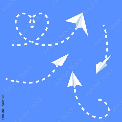Paper plane vector. free space for text. wallpaper. copy space.