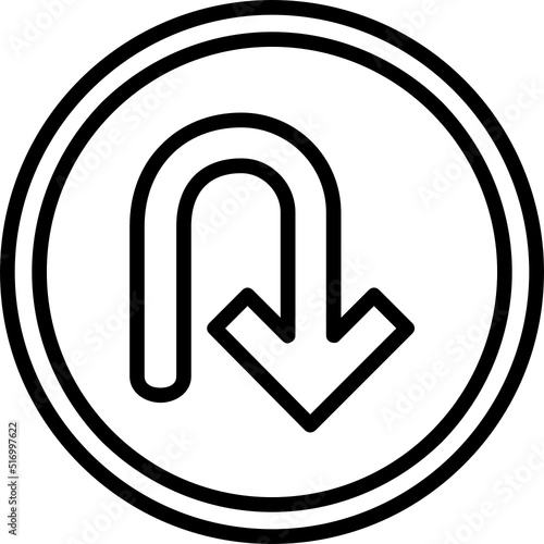 Turn Down Arrow Icon