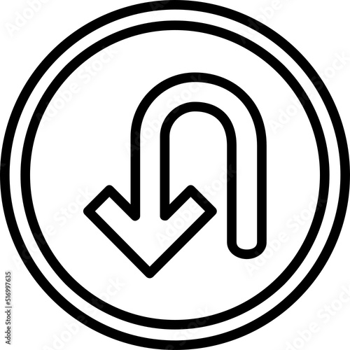 Turn Down Arrow Icon