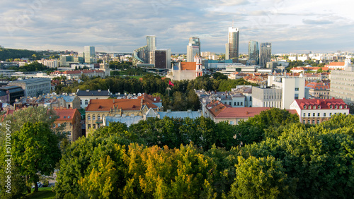 Aerial view of Vilnius Old Town, one of the largest surviving medieval old towns in Northern Europe. © MNStudio