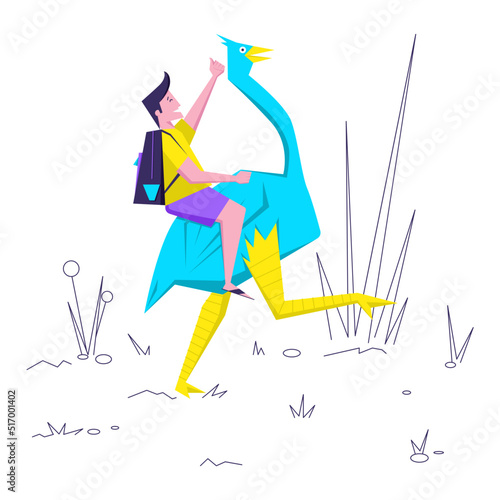 man riding an ostrich