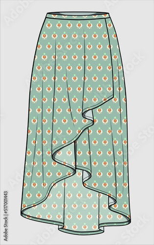 HIGH LOW HEM WRAP AROUND SKIRT FOR WOMEN AND TEEN GIRLS