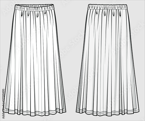 PERMA PLEAT CHIFFON SKIRTS FOR WOMEN AND TEENS IN EDITABLE VECTOR FILE