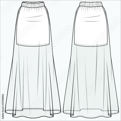 LONG SKIRT WITH SEAMLESS FLORAL PRINT