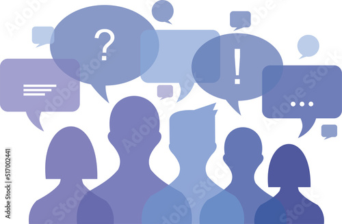 transparent group of people with chat bubble above