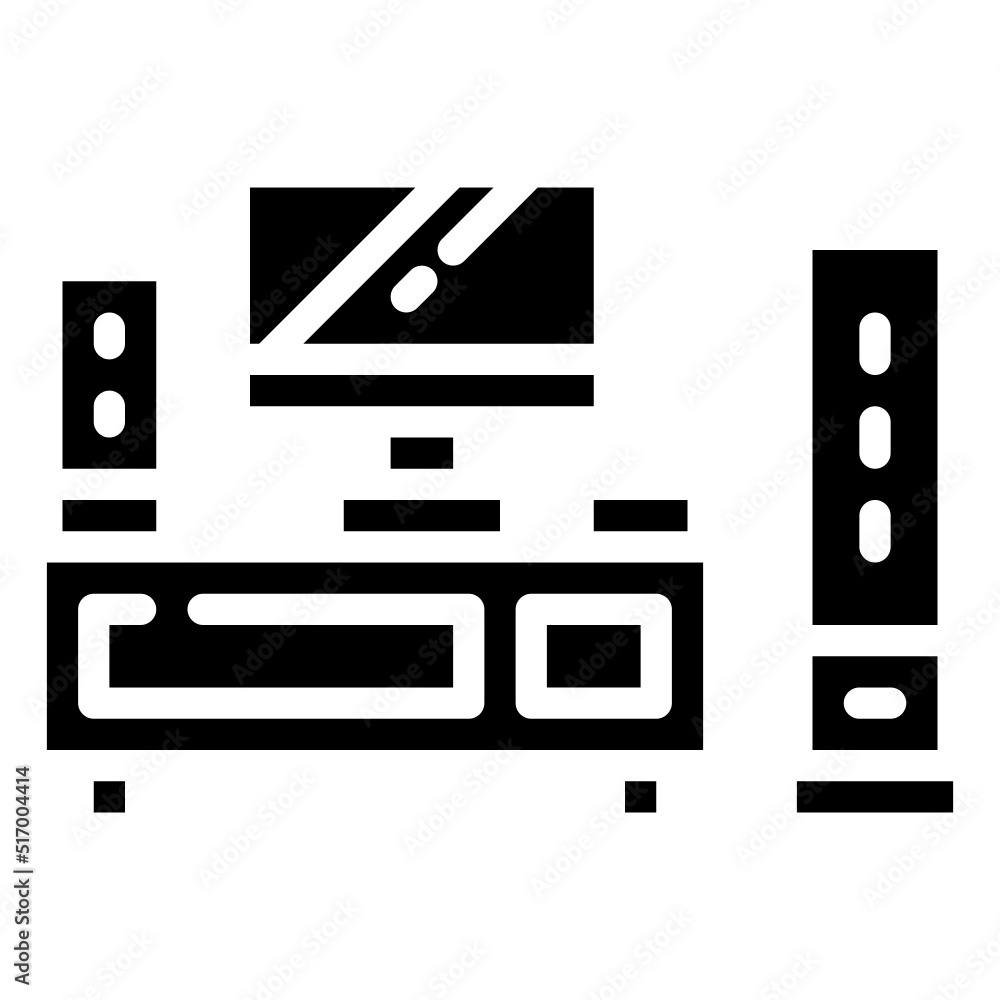 HOME THEATER glyph icon,linear,outline,graphic,illustration