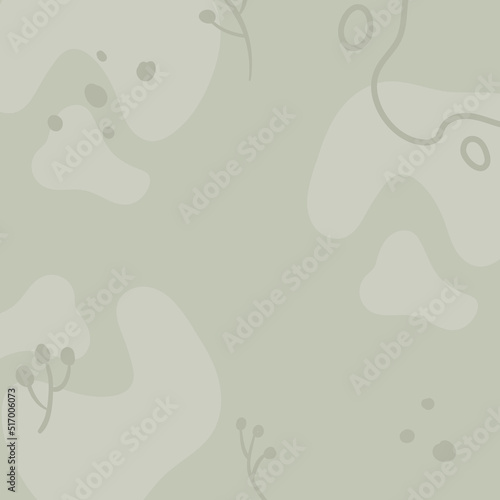 Trendy modern organic background with copy space text. Aesthetic nature design with abstract shapes and leaves. Editable vector template.