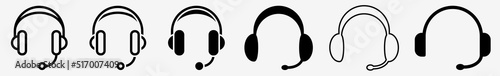 Headset Icon Help Headset Support Set | Headsets Icon Service Vector Gaming Illustration Logo | Headset Support Icon Isolated Headset Online Support Agent