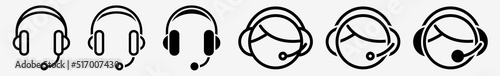 Support Headset Icon Help Headset Support Set | Headsets Icon Service Vector Helpdesk Illustration Logo | Headset Support Icon Isolated Headset Online Support Agent