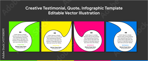 Creative Testimonial , Quote , What Our Clients Say , Infographic Template Editable Vector Illustration 