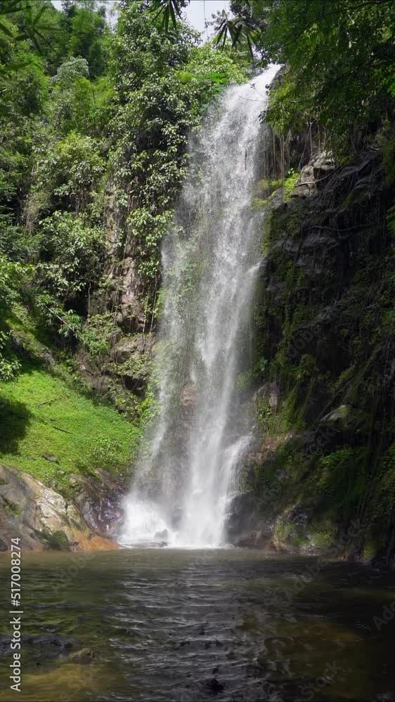 Huge jungle waterfall in slow motion Huge jungle waterfall in slow motion