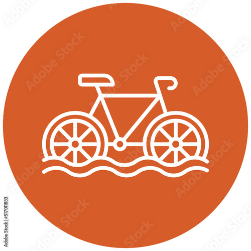 Water Tricycle Icon Style