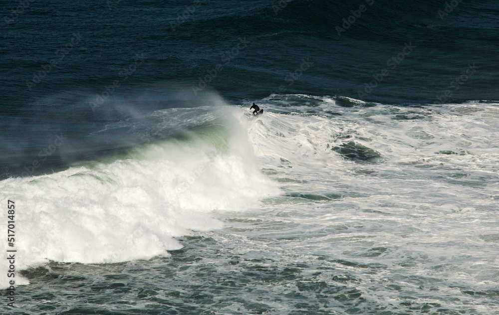 Atlantic Ocean, waves, surfing, Nazaré, Portugal