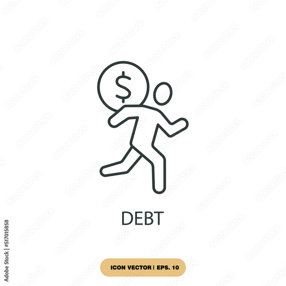 debt icons  symbol vector elements for infographic web